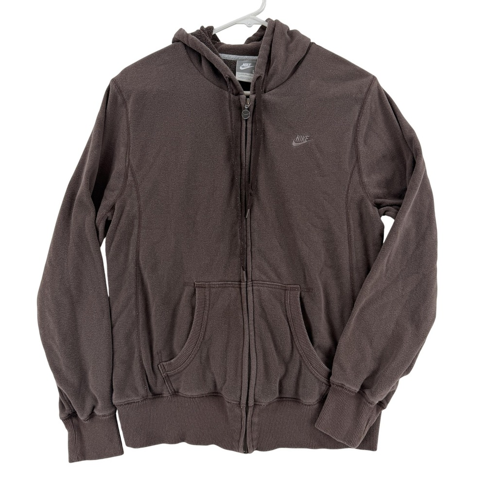 Nike Hoodie Boys Large‎ Full Zip Fleece Sweatshirt Embroidered Swoosh Logo Youth